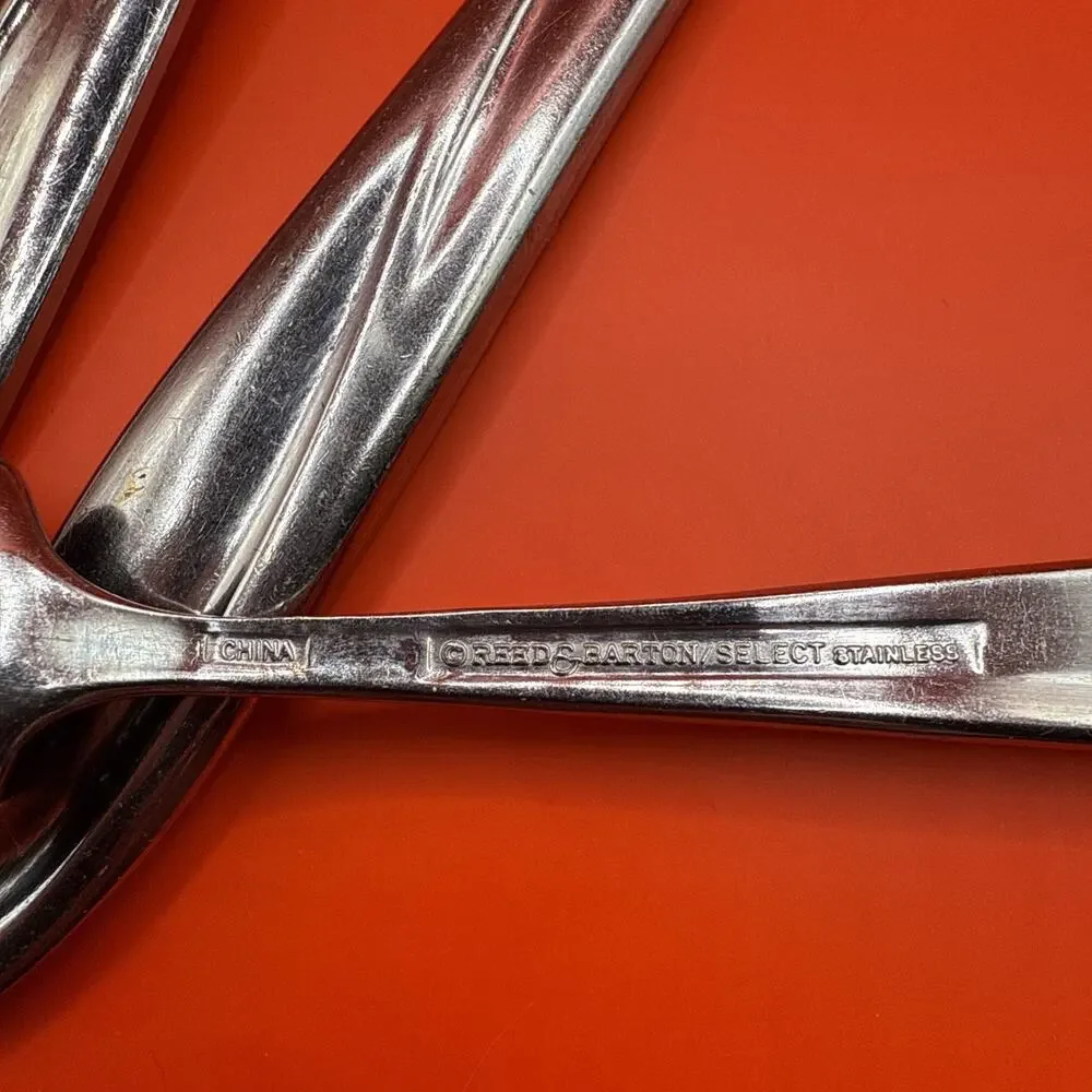 (5)Serving Pieces Reed & Barton EDGARTOWN Stainless Spoon Fork Flatware Glossy